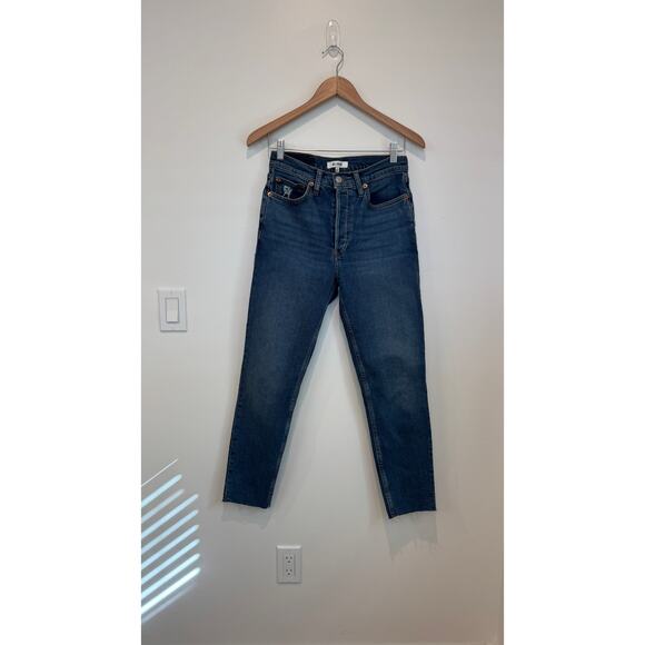 RE/DONE 90s High Rise Ankle Crop Jeans – Size 27 – Dark Stone Wash - Picture 3 of 14
